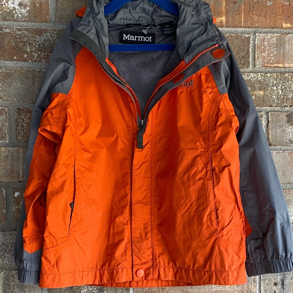 Marmot Orange Boys’ Rain Jacket, Youth Small